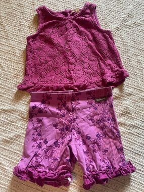 Matilda Jane Magenta Lace & Printed Knit Set Size 10